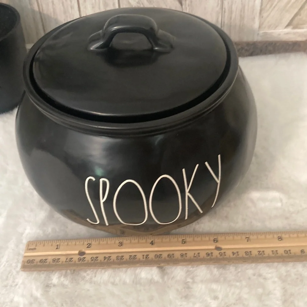 Rae Dunn Halloween Black Spooky Ceramic Jar - Picture 6 of 6